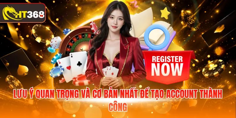 Lưu ý quan trọng và cơ bản nhất để tạo account thành công